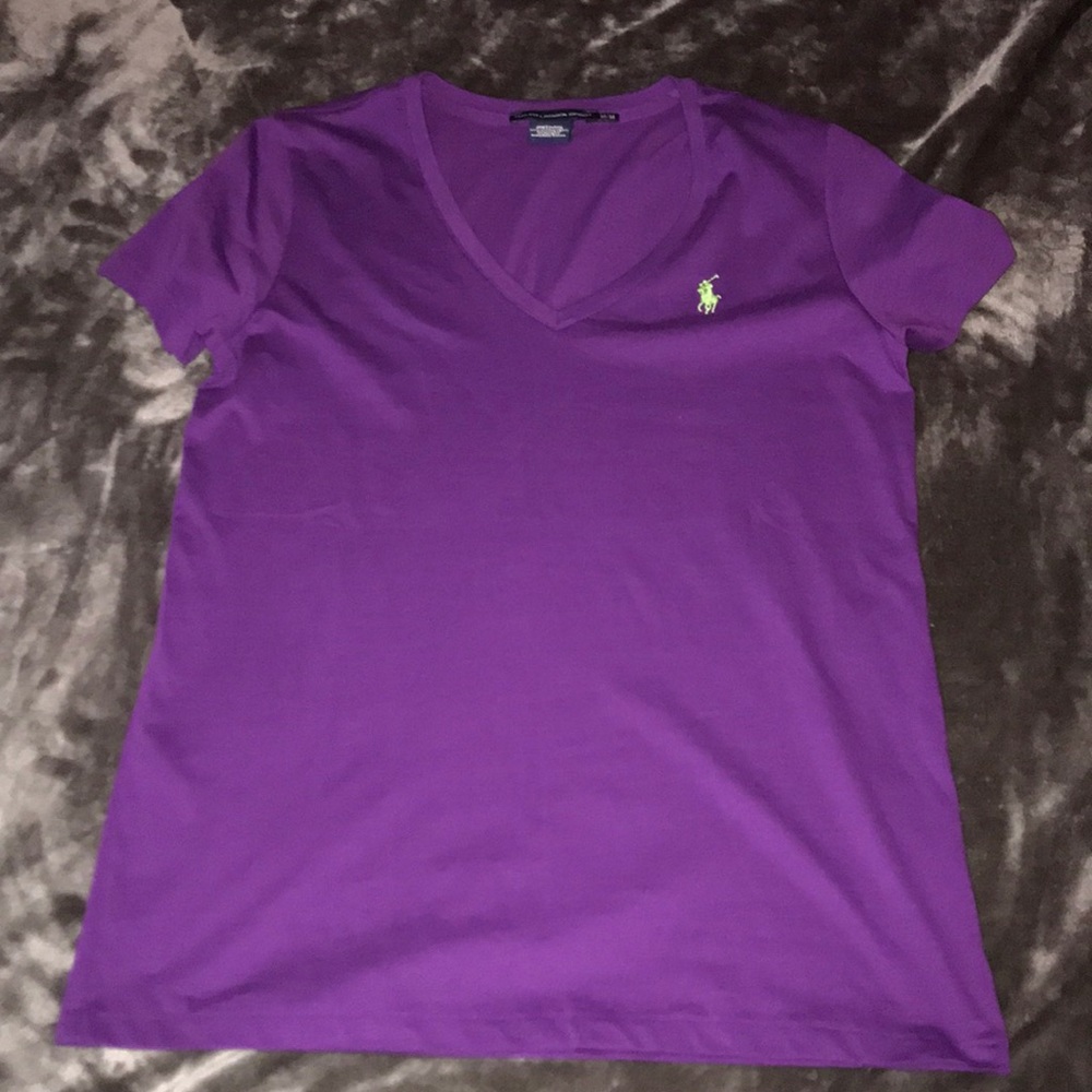Ralph Lauren Sport Sz M v-neck tee purple